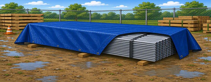steel cladding site storage